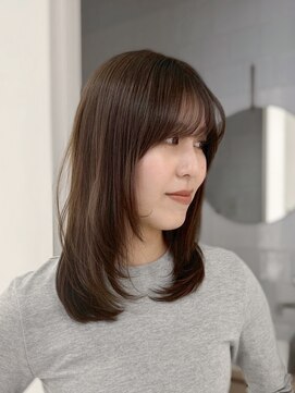 マッシュ 天王寺あべの(MASHU) 柔らかオリーブベージュ×顔まわりレイヤー