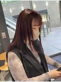 ブリーチなしダークレッドカラー