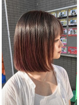 アッシュ 川崎店(Ash) ボブ　グラデーションカラー　ブラウン　チェリーレッド