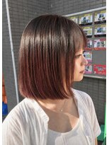 アッシュ 川崎店(Ash) ボブ グラデーションカラー ブラウン チェリーレッド