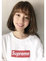アン 溝の口(un) ハイライトくすみカラー+シンプルボブ【髪質改善オージュア】