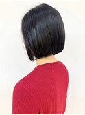 ミニボブ/ボブ/黒髪/ツヤ髪/20代/30代/前下がりボブ/ワンカール
