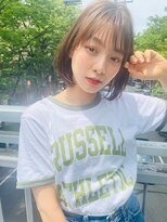 アメリ 新宿(Ameri)&nbsp;Ameri ミニボブ×オリーブベージュ×シースルーバング【新宿】