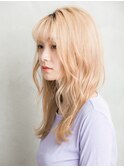 ブロンドセミロングヘア☆