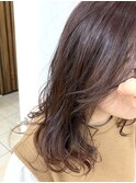 大人かわいいフレンチガーリー/ピンクブラウン/ワンカール外ハネ