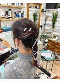 編みおろしアップスタイル