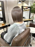 切りっぱなしボブ エアリーロング 美髪 グレージュブラウン