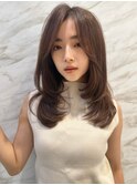 簡単スタイリングヘアセンターパートゆるふわロングハイレイヤー