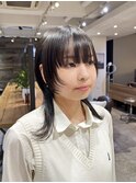 ミディアムウルフカットネオウルフカット顔まわりレイヤーカット