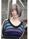 顔まわりカットフェイスレイヤーボブカットローライトカラー