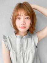 アプリコットオレンジくびれヘアハイライトカラー夏*
