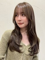 ポイントファイブバイソレイユ 小松店.5 by SOLEIL)&nbsp;ロングレイヤーフェイスレイヤーブリーチなしオリーブグレージュ