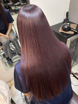 クレメント サロン ブル(Clement Salon Bull) チェリーレッドと縮毛矯正