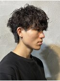 MEN’S HAIR/シャドウパーマ/刈り上げセンターパート/群馬高崎