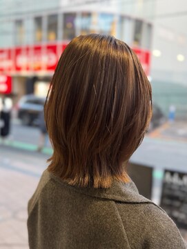 アッシュ 中目黒店(Ash) くびれボブ×縮毛矯正×プラチナグレージュ