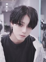 プリアバイポプルス 渋谷(pria by popls)&nbsp;フェザーパーマシャドウパーマダークブラウン毛流れパーマ