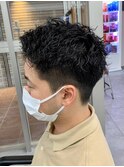 フェザーパーマサーフカール刈り上げセンターパート