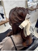 4.ハーフアップ/結婚式/お呼ばれ/ヘアセット/おろしヘアアレンジ
