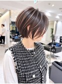 40代50代60代絶壁補正ショート白髪ぼかし銀座大人な丸みくびれ井