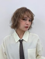 エリマ 調布(elima)&nbsp;調布ダブルカラーレイヤーボブウルフショートヘアベージュカラー