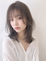 ヘアデザイン アンジェロカフェ(Hair Design Angelo cafe)&nbsp;アッシュグレージュ×くびれミディアム【20代30代40代】