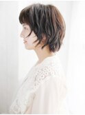 ふんわりシルエットの外ハネボブスタイル
