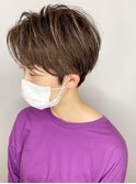暖色系カラー/立体感ショート