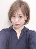マロンベージュ大人かわいいフェザーバング ショート20代吉祥寺