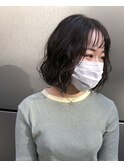 巻き髪風パーマボブ