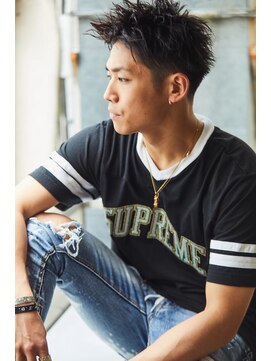 クレスト 草津店(CREST) マッシュツーブロックメンズパーママッシュウルフメンズカット