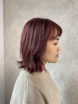 リア(Lia by KENJE) ピンクベージュ　細めハイライトカラー！