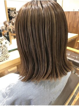 クラップス 杉田店(CLAPS) ボブ/ハイライト/グレージュ/ベージュ/外はねボブ/切りっぱなし