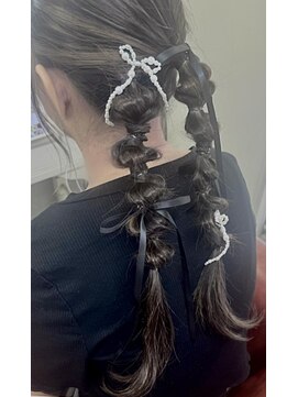 グッドライフヘアー(GOOD LIFE hair) 『お呼ばれヘアアレンジ×リボンツインポニー』