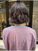 【三ツ井純】ボブパーマ 前髪パーマ ブラウンベージュ小顔カット