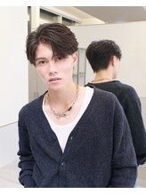ビカムメンズヘアー 栄店(become men's hair)&nbsp;フェザーショートフェザーパーマニュアンスパーマセンターパート