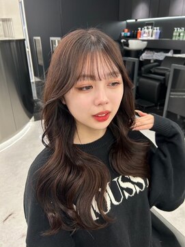透明感ショコラグレージュ/レイヤーカット/カール