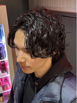 ゼノ 海老名(XENO) ルーズパーマラウンドマッシュフェザーパーマメンズパーマ眉毛