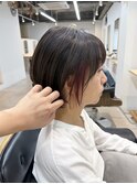 ☆ダークアッシュミディアムレイヤーカット似合わせカット[船橋]