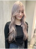 ハイトーンカラーブリーチカラーブロンドシルバー韓国レイヤー