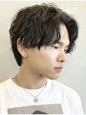 横浜西口メンズパーマツイストスパイラルパーマ波巻きパーマ緩め