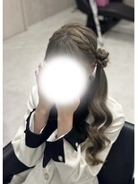 クラン 東心斎橋店(Clan)&nbsp;サイドお団子ポニー/心斎橋ヘアセット