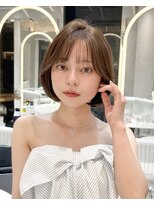 ロンドリメゾン 原宿(Lond re Maison.) ラテグレージュ顔周りレイヤーボブ韓国巻き結べるレイヤーカット