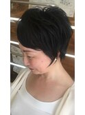 大人ショートボブ　コスメパーマ＋カット
