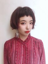 アレンヘアー 帯広店(ALLEN hair)&nbsp;小顔　ショートボブ　レッド