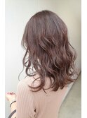 ピンクベージュ×ロング