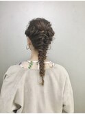 フィッシュボーン風編みおろしアレンジ