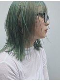 【PAAAQ田中智大】グリーンヘア×レイヤーカット