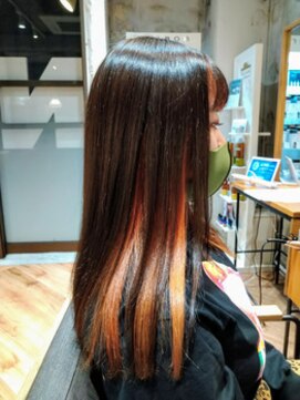 ヘアーショップ エヌアンドエー 越谷店(hair shop N&A) イヤリングカラー・大人ミディ・チョコレート