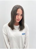 グレーカラー顔まわりレイヤー艶髪1ブリーチ～