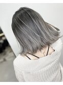 グレイ×ブラック バレイヤージュカラー